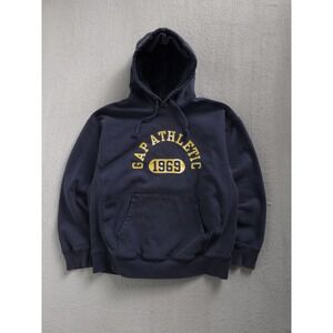Vintage 2000s GAP Athletic 1969 Heavyweight Navy Blue Hoodie Sweatshirt M